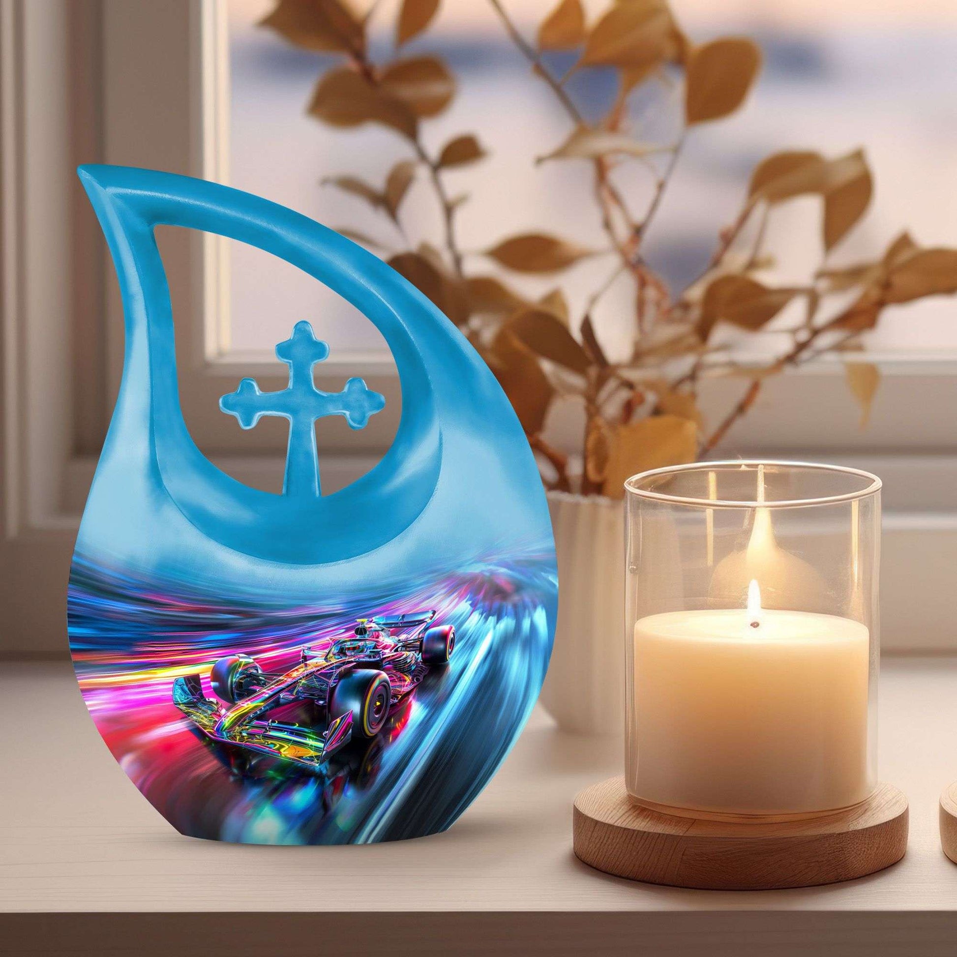 10-Inch Neon Warp Speed Cross Drop Urn, 