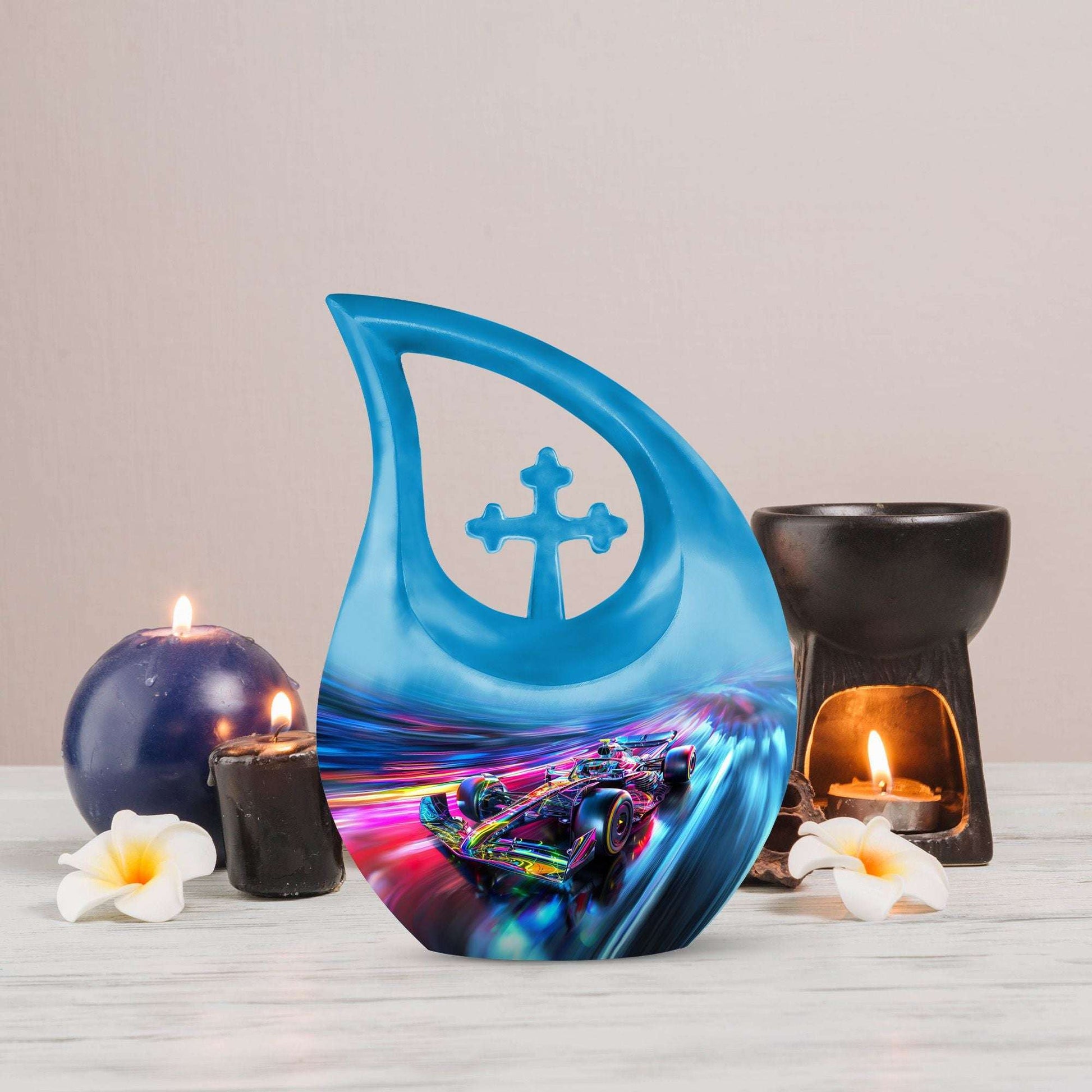 10-Inch Neon Warp Speed Cross Drop Urn, 