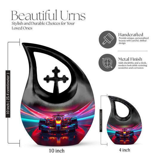 10-inch Luminous Velocity Tunnel Urn with Cross Drop 