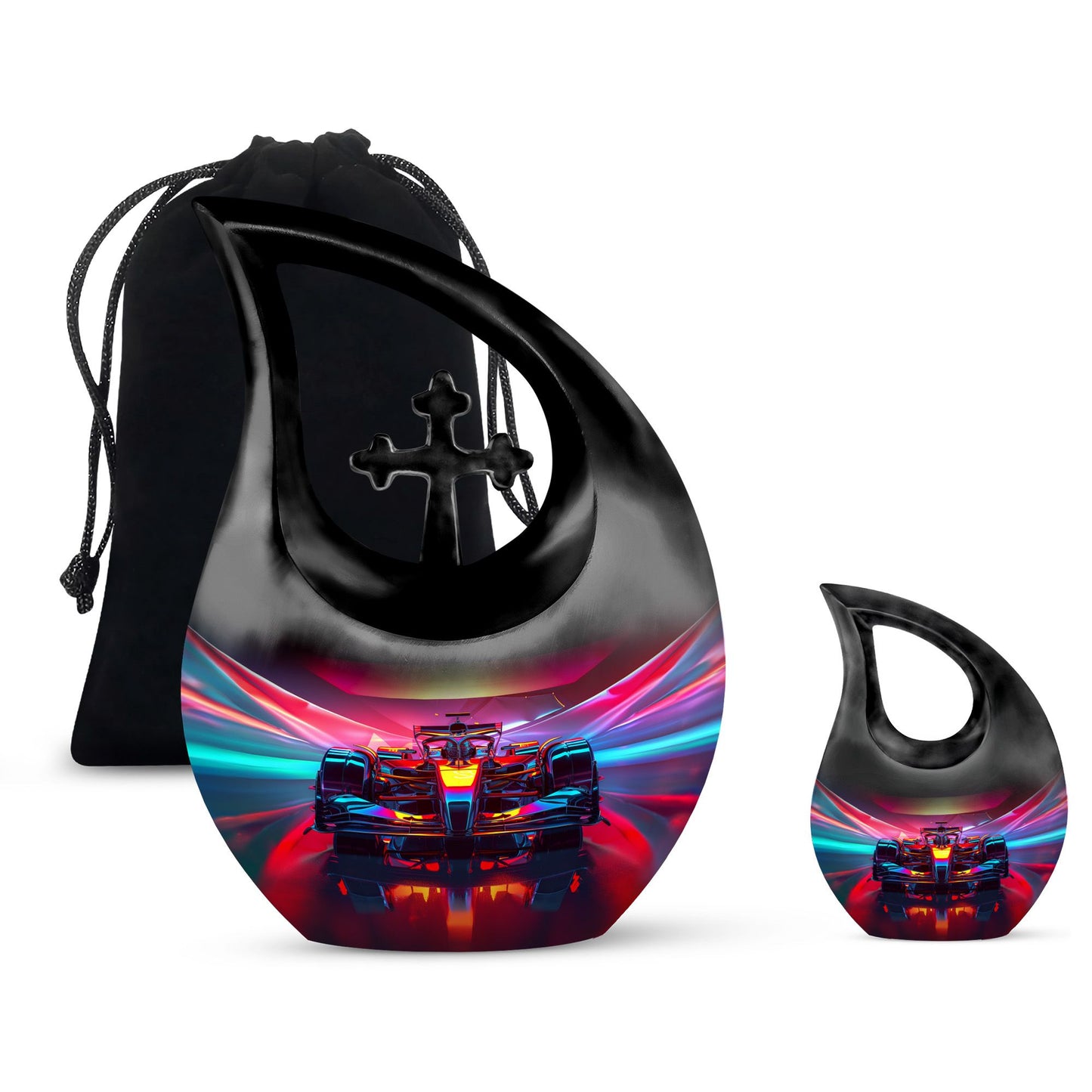 10-inch Luminous Velocity Tunnel Urn with Cross Drop 