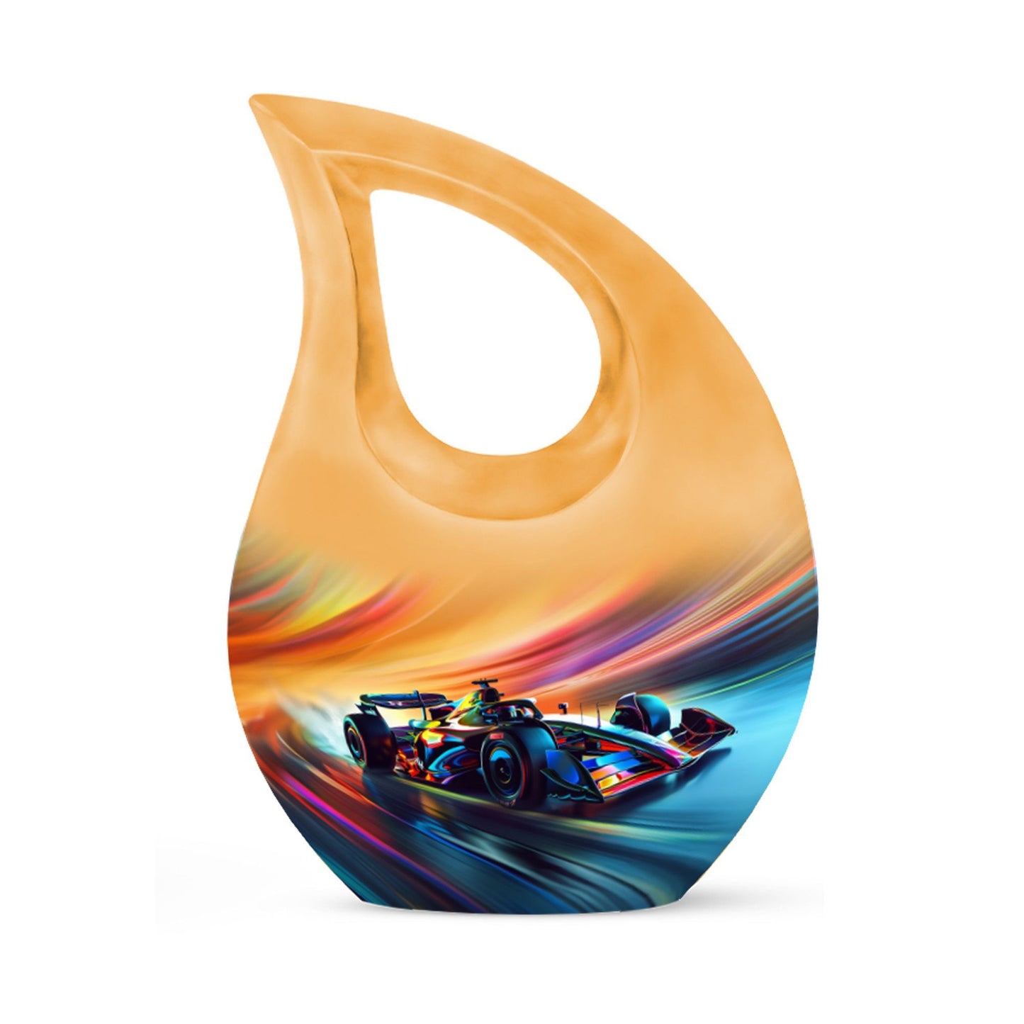 10-inch Color Swirl Speed Aluminium Cross Drop Memorial urn