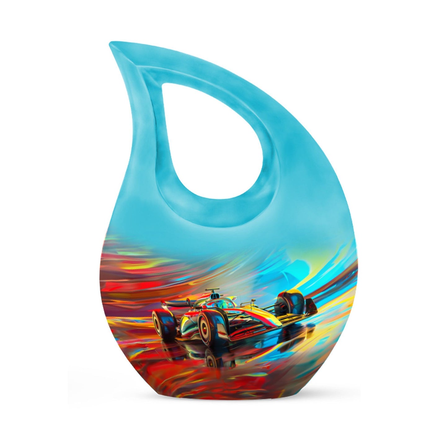 10-inch Abstract Racing Dynamics Urn 