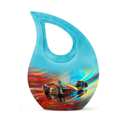 10-inch Abstract Racing Dynamics Urn 