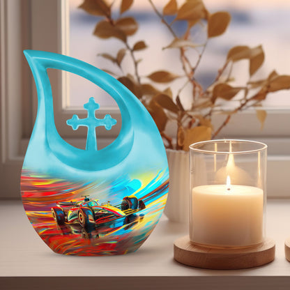10-inch Abstract Racing Dynamics Urn 