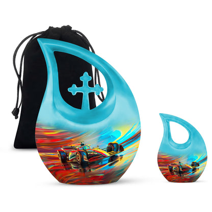 10-inch Abstract Racing Dynamics Urn 