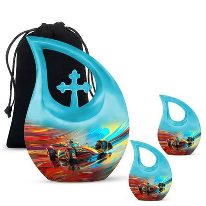 10-inch Abstract Racing Dynamics Urn 