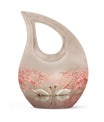 Swan and Cherry Blossom Cremation Urn – Elegant Memorial for Ashes