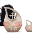 Swan and Cherry Blossom Cremation Urn – Elegant Memorial for Ashes