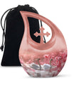 Blissful Blossom Serenity Urn with Cross Drop design, 