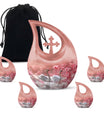 Elegant White Swan Urn – Pink Cherry Blossom Design For Human Ashes