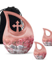 Blissful Blossom Serenity Urn with Cross Drop design, 