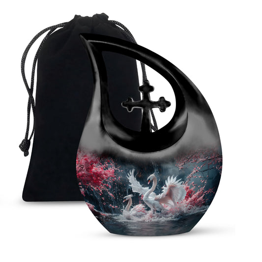 Enchanted Swan Dance Urn, 10 inch a