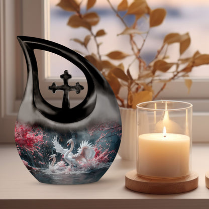 Enchanted Swan Dance Urn, 10 inch a
