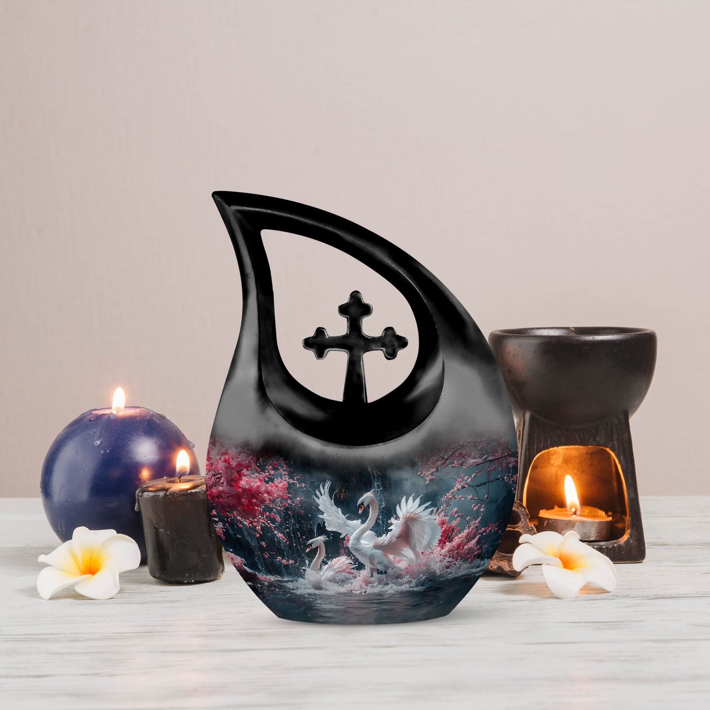 Enchanted Swan Dance Urn, 10 inch a