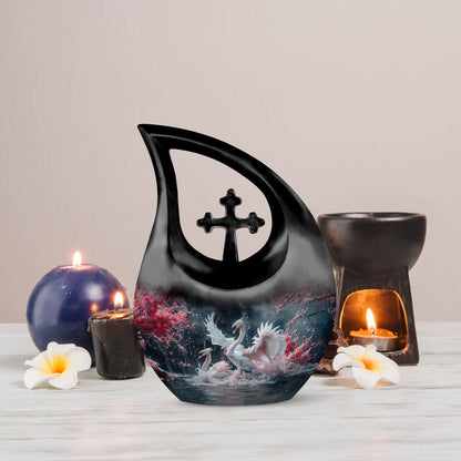 Enchanted Swan Dance Urn, 10 inch a