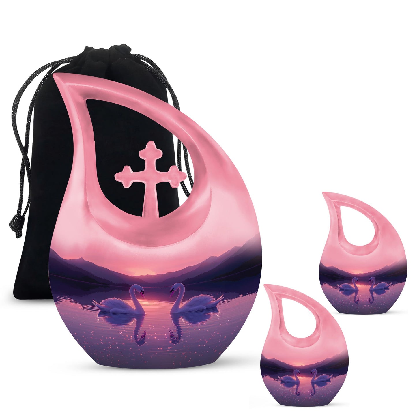 Pink Personalized Bird Cremation Urn for Human Ashes - 10-inch, 200 cu in - Yatskia
