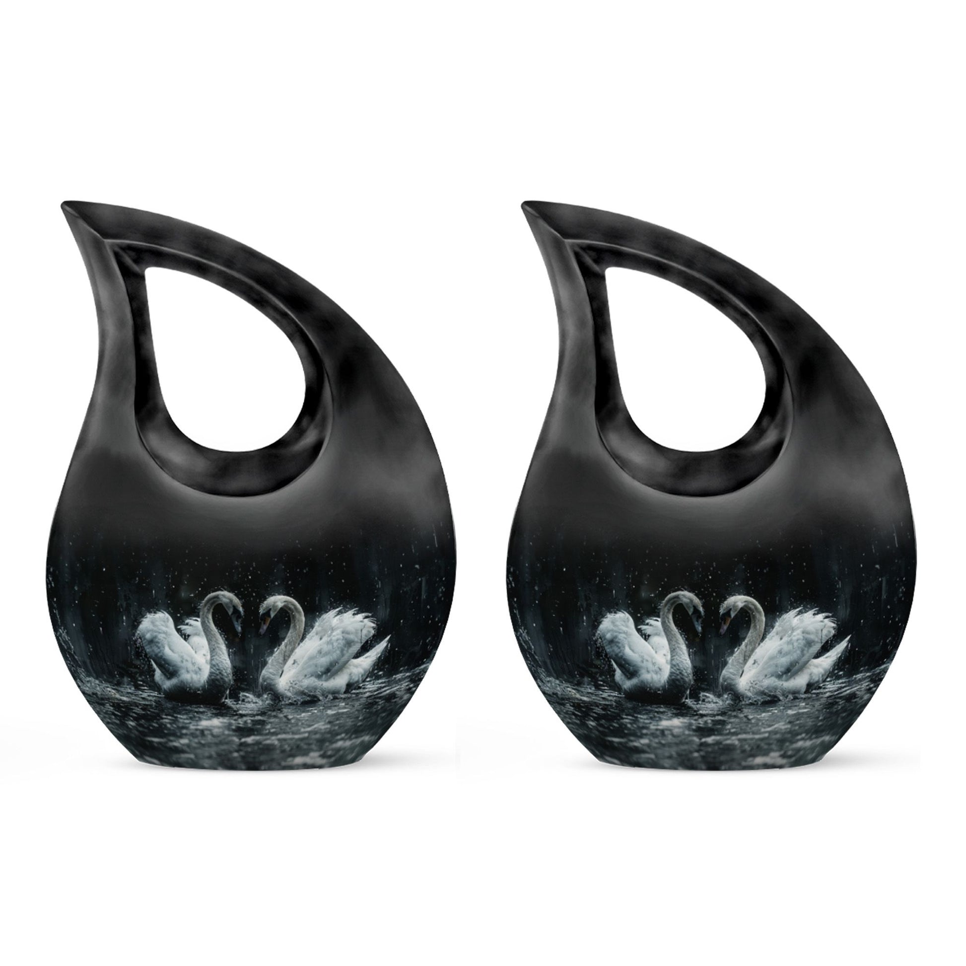 Double Swan Cremation Urns For Human Ashes - Memorial Urn for Mom and Dad