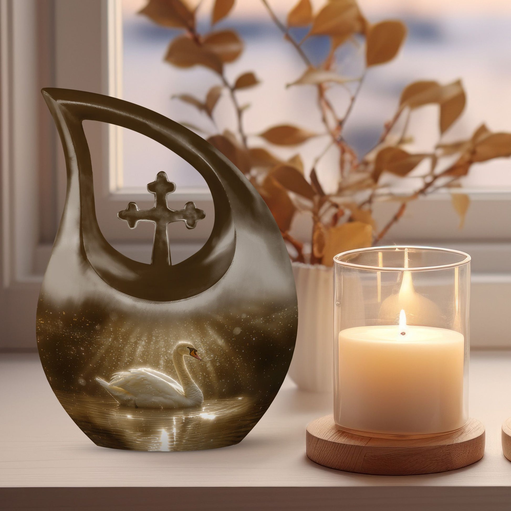 10-inch Sunlit Tranquil Waters Urn 