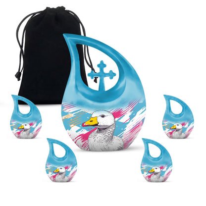 10 inch Pop Art Duck urn with Cross Drop 