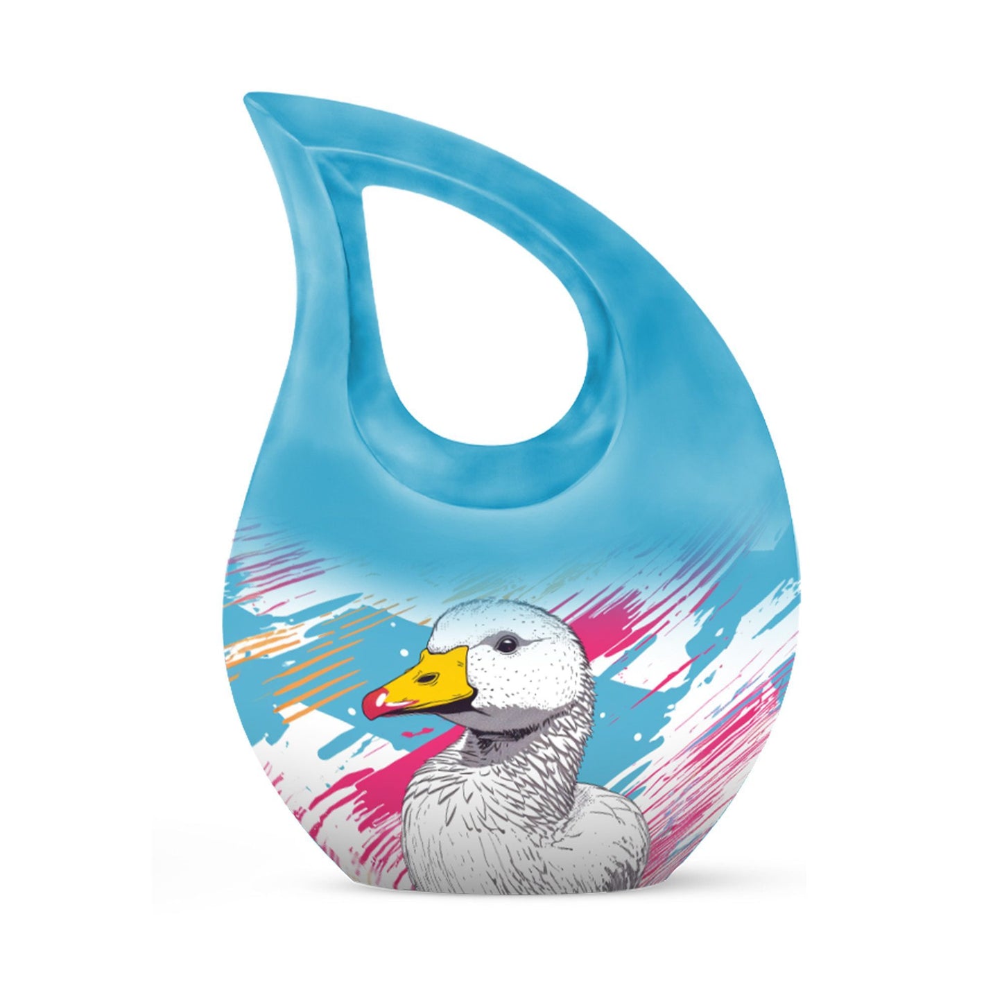 10 inch Pop Art Duck urn with Cross Drop 