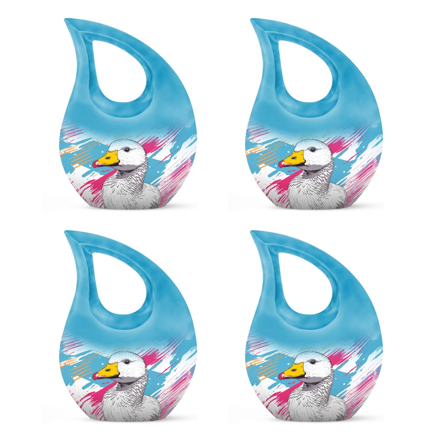 10 inch Pop Art Duck urn with Cross Drop 