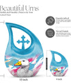 10 inch Pop Art Duck urn with Cross Drop 