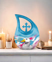 10 inch Pop Art Duck urn with Cross Drop 