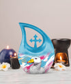 10 inch Pop Art Duck urn with Cross Drop 