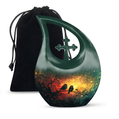 Twilight Melody Dream Urn, 10-inch, Cross Drop Design, 