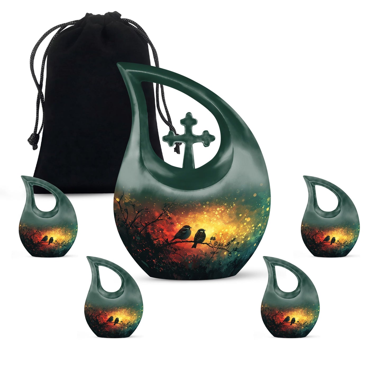 Twilight Melody Dream Urn, 10-inch, Cross Drop Design, 