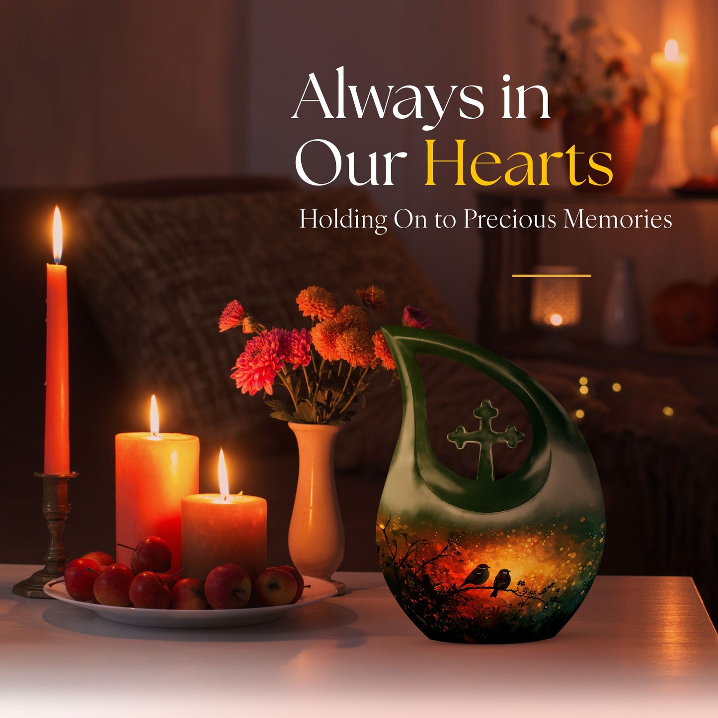 Twilight Melody Dream Urn, 10-inch, Cross Drop Design, 
