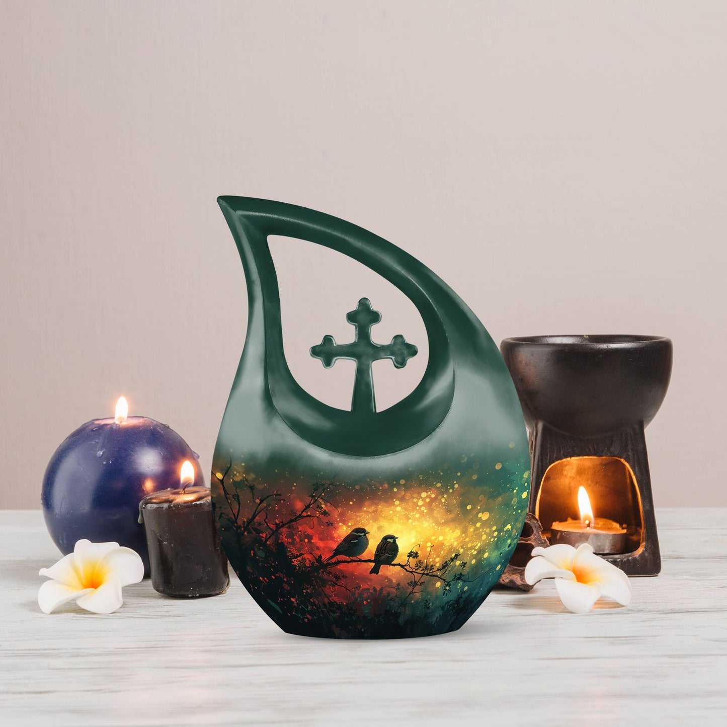 Twilight Melody Dream Urn, 10-inch, Cross Drop Design, 
