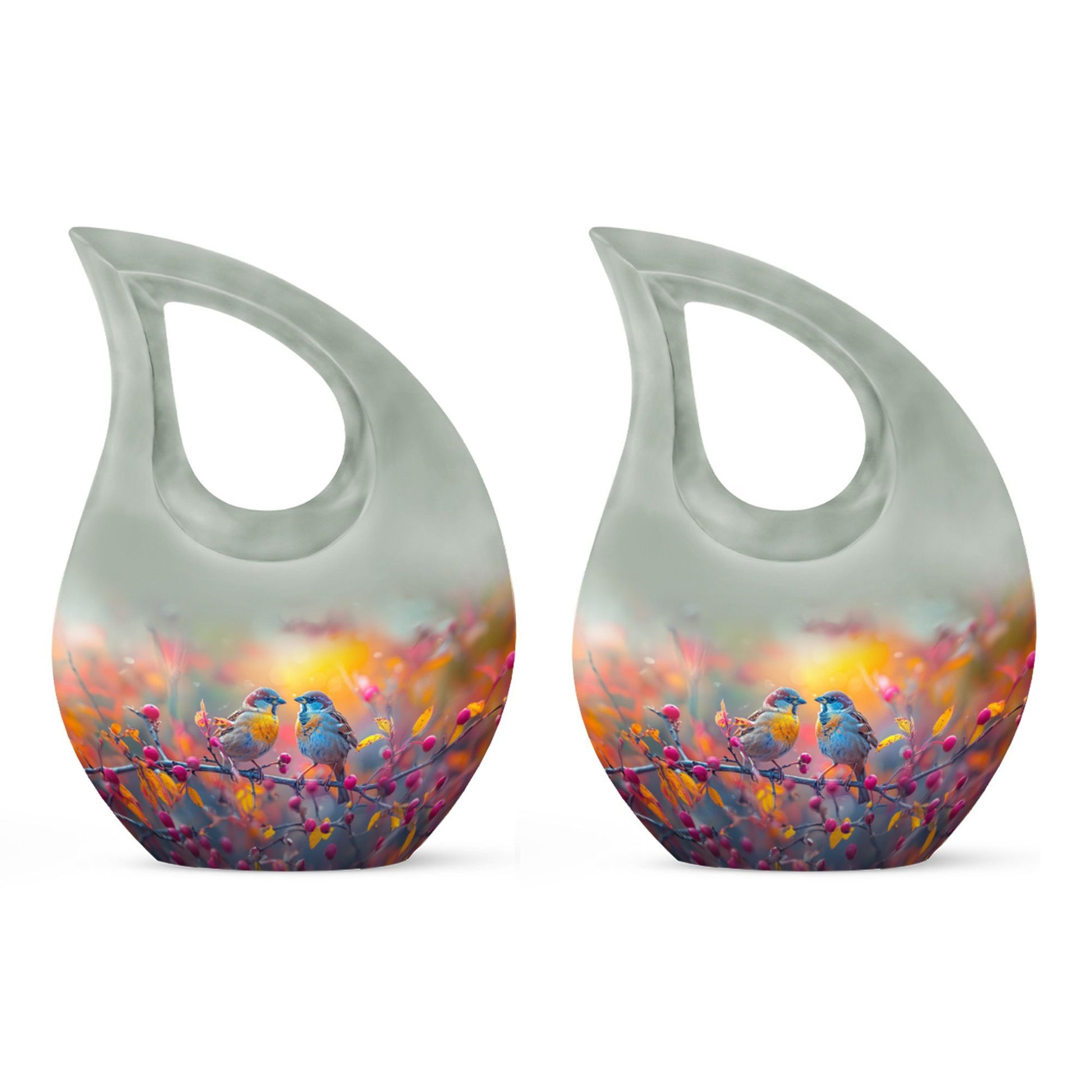 10-Inch Autumn Berries Chatter Urn with Cross Drop