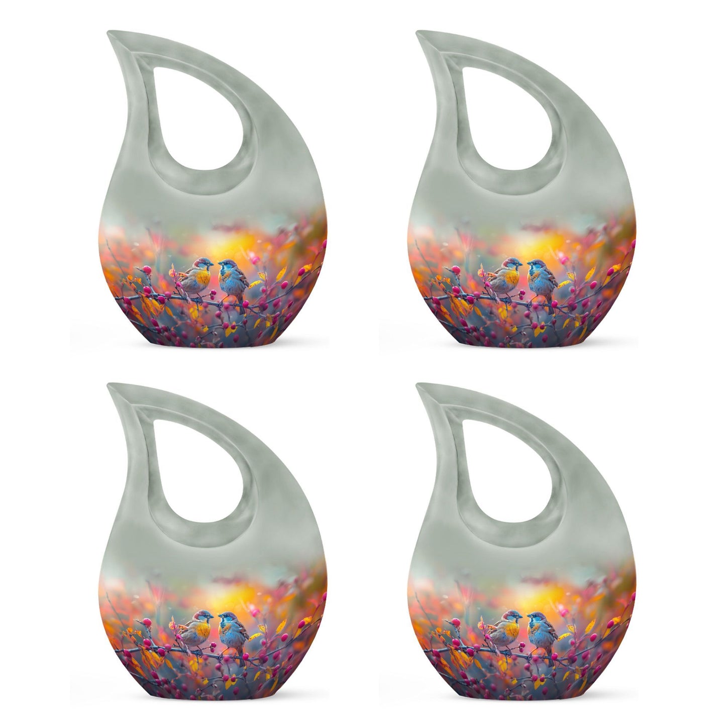 10-Inch Autumn Berries Chatter Urn with Cross Drop