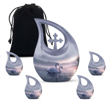 10 inch large Urn with 4 Keepsake 3 Inch Urns