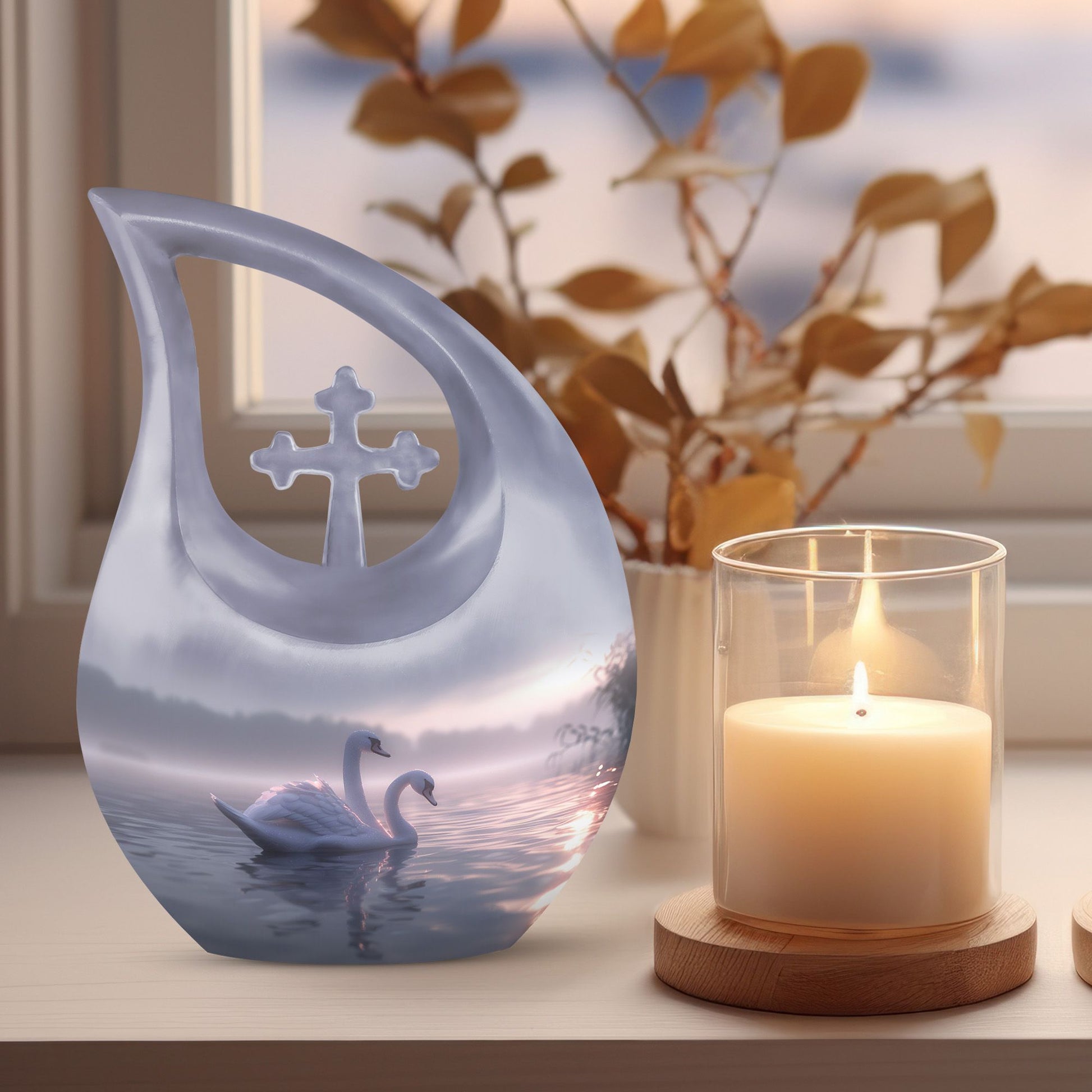 10 Inch Tranquil Waters Romance Urn 