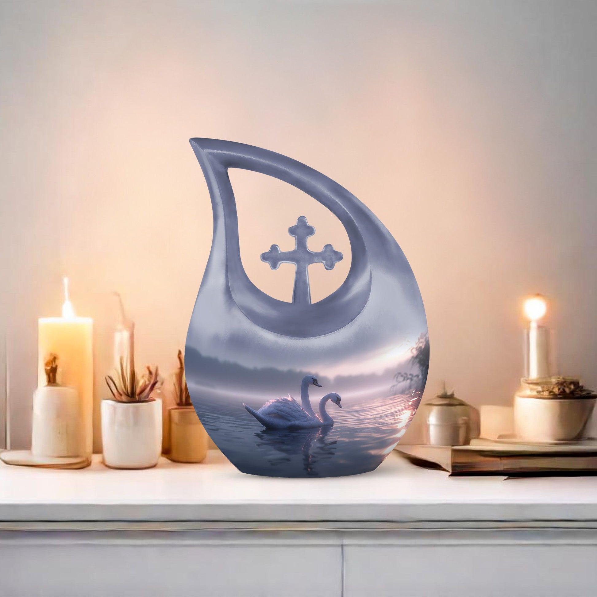 10 Inch Tranquil Waters Romance Urn 
