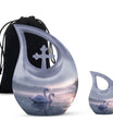 Dual Swan Cremation Urn For Human Ashes For Men and Women
