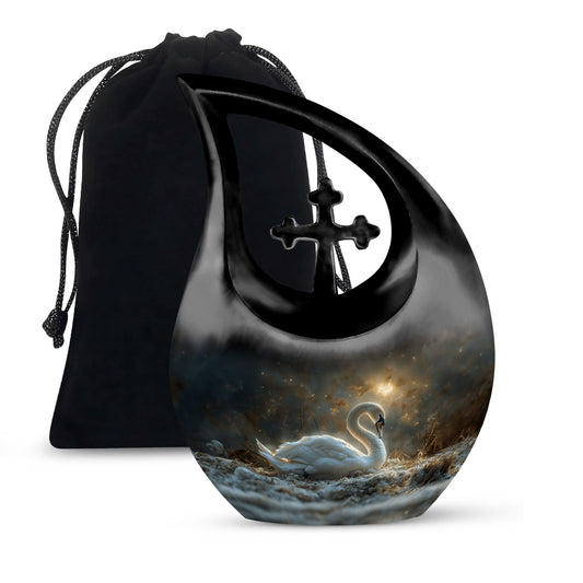 10 inch Golden Hour Solitude Urn with Cross Drop design,
