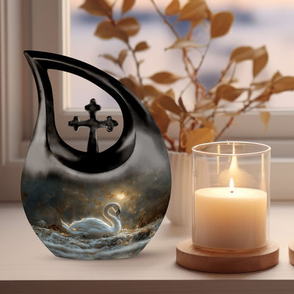 10 inch Golden Hour Solitude Urn with Cross Drop design,