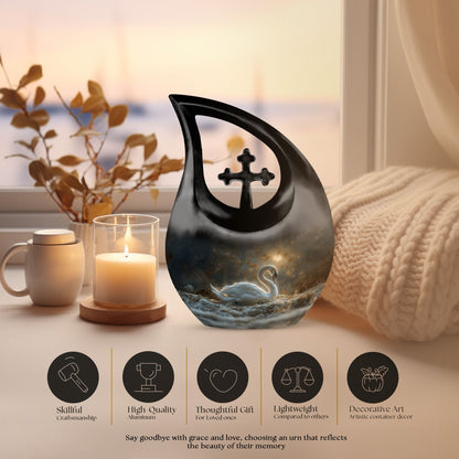 10 inch Golden Hour Solitude Urn with Cross Drop design,