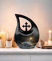 10 inch Golden Hour Solitude Urn with Cross Drop design,