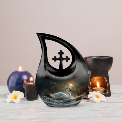 10 inch Golden Hour Solitude Urn with Cross Drop design,