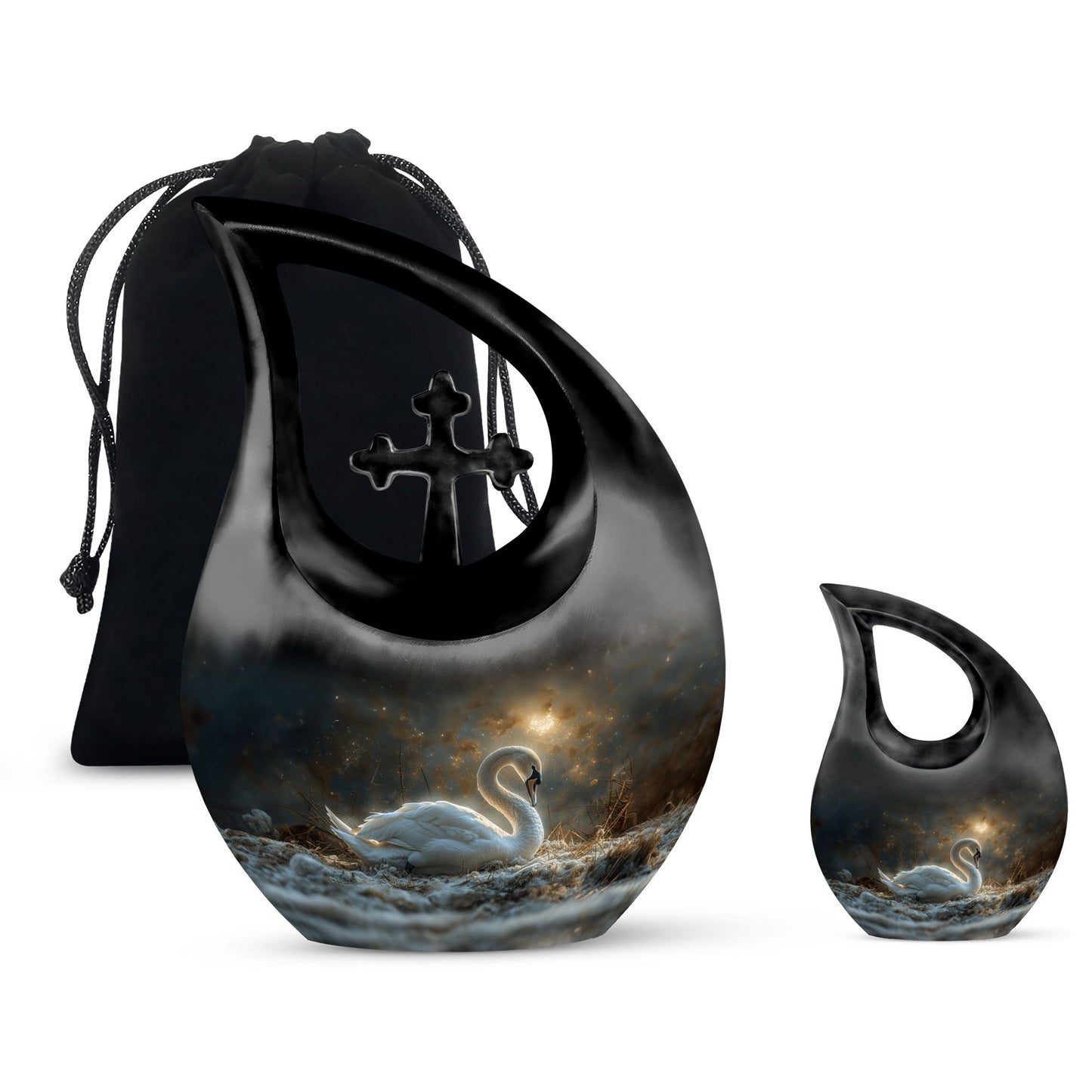 10 inch Golden Hour Solitude Urn with Cross Drop design,