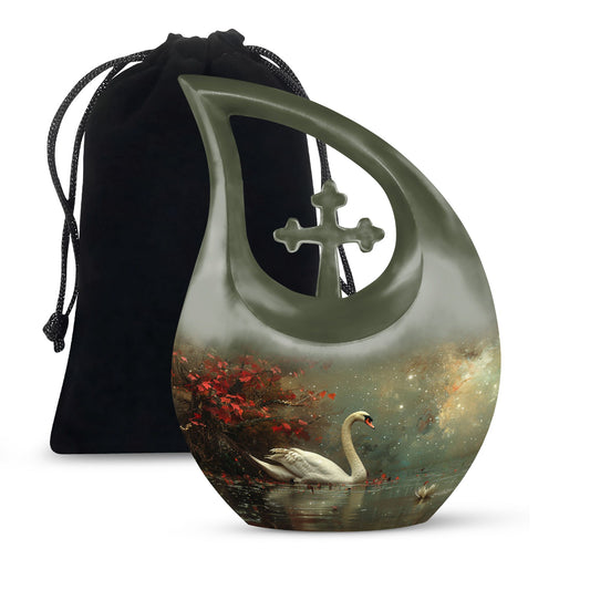 Celestial River Solitude Urn, Cross Drop Design, 