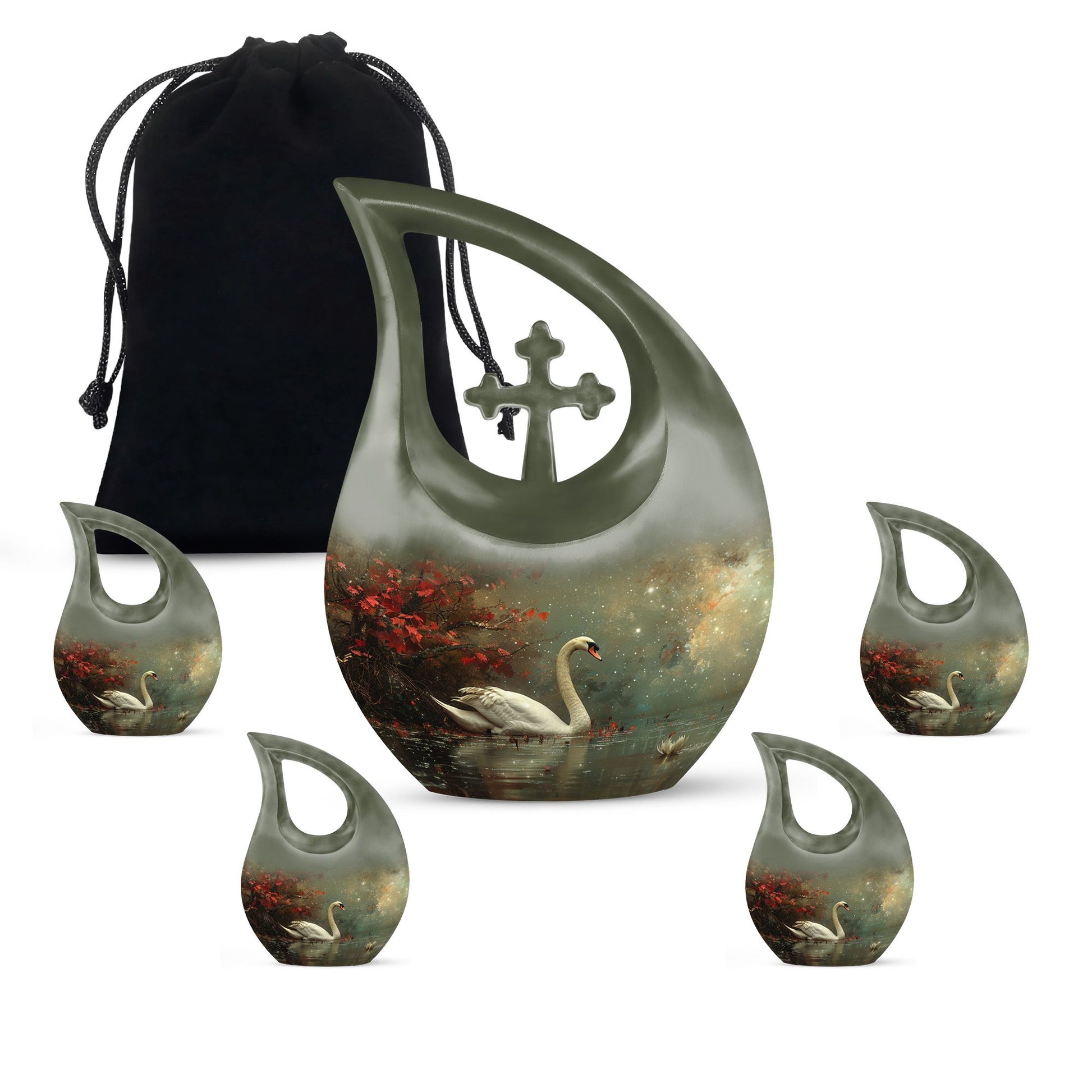 Celestial River Solitude Urn, Cross Drop Design, 