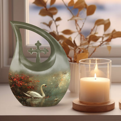 Celestial River Solitude Urn, Cross Drop Design, 
