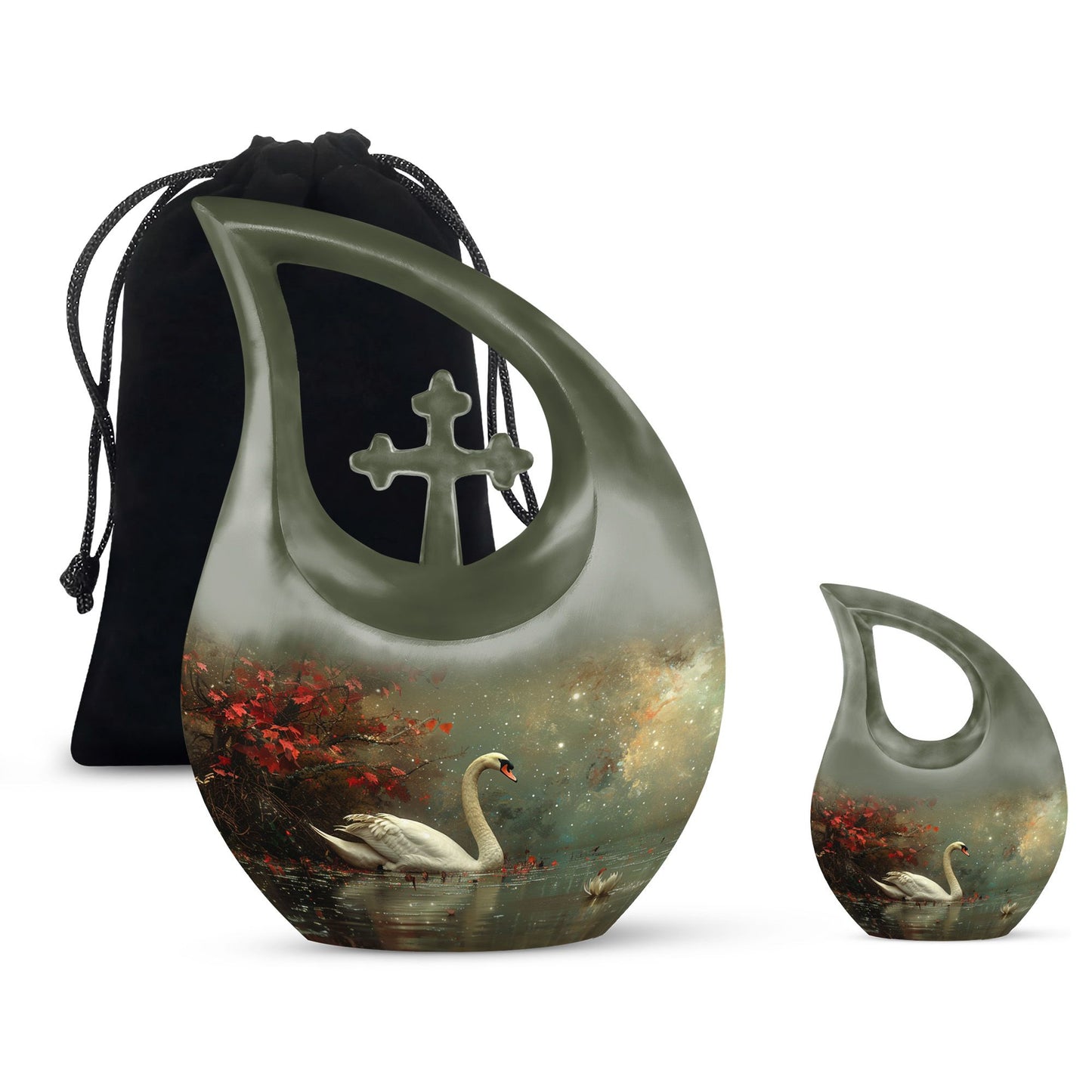 Celestial River Solitude Urn, Cross Drop Design, 