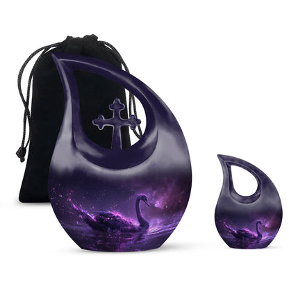 Purple Personalized Bird Cremation Urn for Human Ashes - 10-inch, 200 cu in - Yatskia