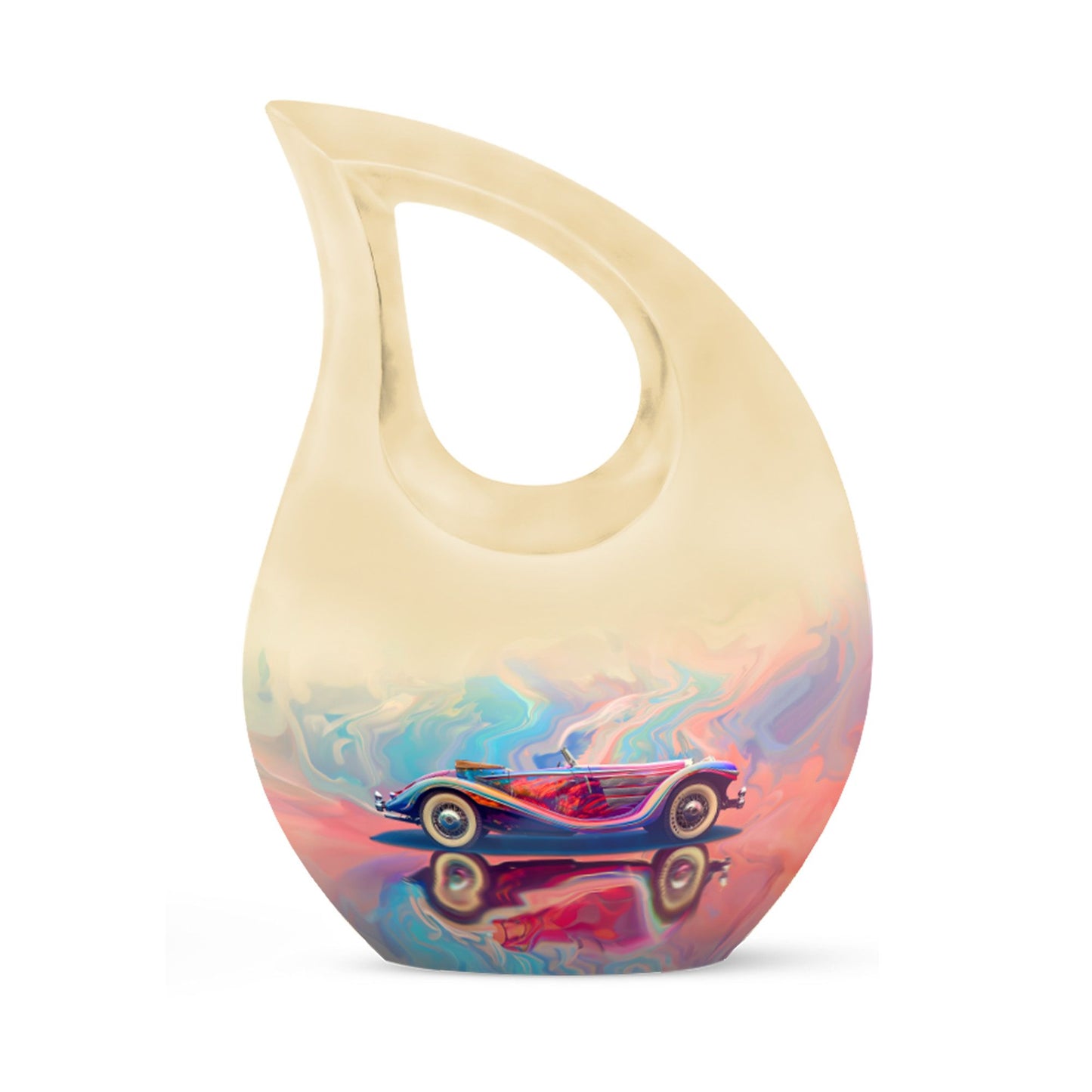 10 Inch Neon Fluid Motoring Urn with Cross Drop design, 